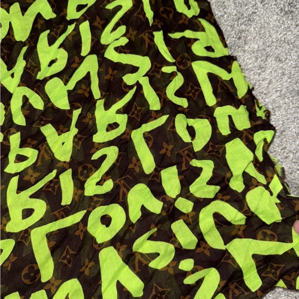 Louis Vuitton Vibrant Green and Brown Scarf